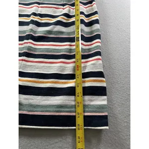 Loft Womens 12 (32/22)‎ Pencil Skirt Striped Blue Pink Textured Twill Split Hems thumbnail 8
