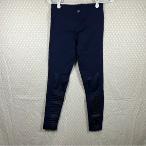 Alo Yoga Dark‎ Blue Mid Rise Moto Leggings thumbnail 5