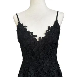 ASTR The Label Black Lined Embroidered A-Line Midi Dress Women Sz Small | 45-15 thumbnail 3