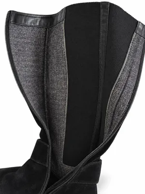 Aquatalia Giada Knee High Riding Boots 6 Black Suede Stretch Luxury thumbnail 8