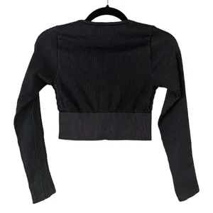 NWT Aerie Offline Sidewalk Seamless Ribbed Long Sleeve Cropped Shirt Sz Medium thumbnail 2