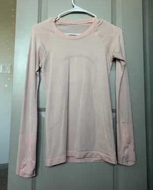 Light Pink Lululemon Long Sleeve Swiftly Tech thumbnail 1