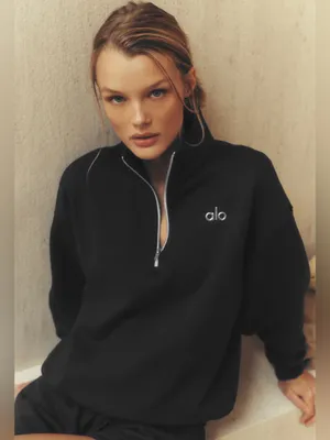 ALO Yoga NWT Accolade 1/4 Zip Pullover Black Size XS thumbnail 1
