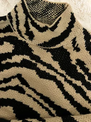 SheIn Zebra Stripe Drop Shoulder Sweater thumbnail 5