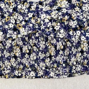 Elodie Blouse Women's Blue Floral Boho Peasant Crop Top Long Puff Slv Size L thumbnail 3