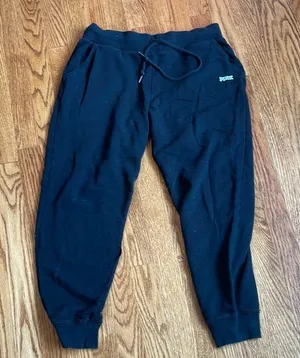 PINK Victoria's Secret Black Sweatpants with Adjustable Drawstring thumbnail 1