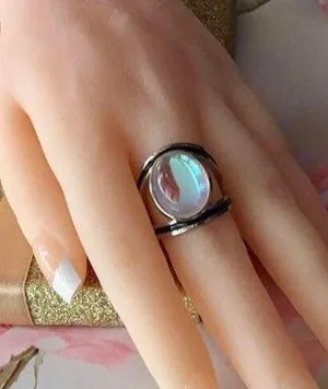 Moonstone Ring, Size 8 Silver thumbnail 1