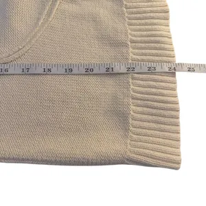 Talbots Cream Cable Ribbed-Yoke‎ Sweater Large Petite Anchor Coastal Nautical thumbnail 10