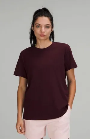 Lululemon All Yours Cotton Tee Cassis 8  thumbnail 1