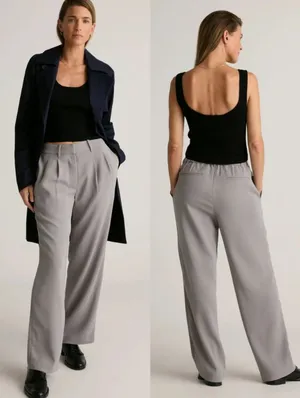 Quince Stretch Crepe Pleated Wide Leg Pants thumbnail 2