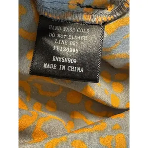 Gianni Bini Animal Print Ruffle Hem Mini Dress Orange Gray Long‎ Sleeve Medium thumbnail 7