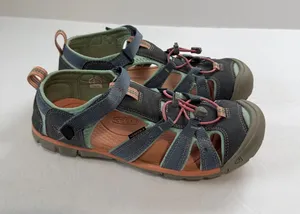 Keen Women’s Closed-Toe Sandals in Green, Coral and Gray thumbnail 1