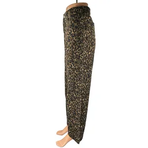 Project Rebel Tan Black Leopard High Waisted Wide Leg Baggy Trousers Pants Sz S thumbnail 2