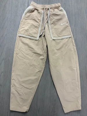 Nike Women's DQ6809-200 Essential Woven High Rise Joggers Beige XS thumbnail 1