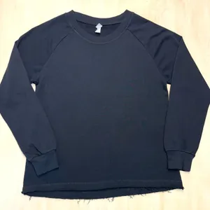 Alternative Apparel‎ Black Raglan Sweatshirt High Low Raw Hem Large Womens NWOT thumbnail 6