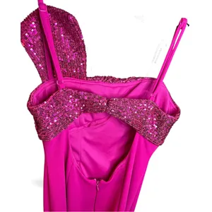 Morgan and Co One-Shoulder Sequin maxi Dress room formal homecoming Barbie thumbnail 7