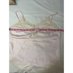Paramount‎ Pink Satin Lace Cami Tap Shorts Pajama Set Vintage USA Small Coquette thumbnail 11