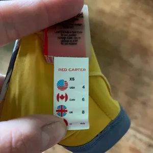 Red Carter yellow & gray cutaway strappy XS bikini top thumbnail 3