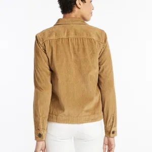 LL Bean Wide Wale Corduroy Button Up Cotton Shirt Jacket Size‎ MEDIUM Pockets thumbnail 3
