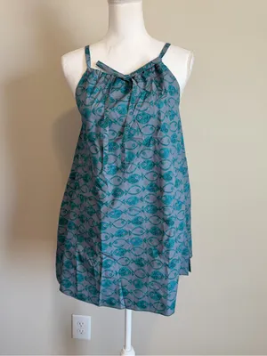 NWT BDG Eva Tie-Front Ruched Strap Trapeze Mini Dress xs relaxed fit thumbnail 9