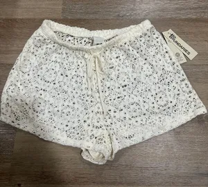 No Boundaries Crochet Lace High Waist Cream Shorts crochet short fresh ivory thumbnail 1