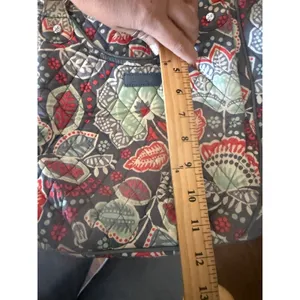 Vera Bradley Y2k Quilted Cotton Shoulder Bag Grey Red Floral Paisley Zip‎ Tote thumbnail 3