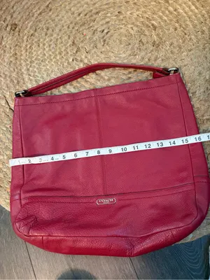 Coach Deep Red Pebbled Leather Shoulder Bag “Park” Vtg thumbnail 6