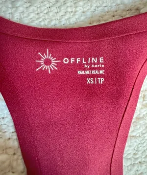 NWT OFFLINE by Aerie Real Me Racerback Sports Bra Tank Size XS Burgundy thumbnail 5