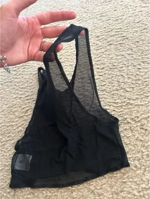 C525 sexy mesh top see thru small crop top thumbnail 2