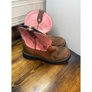 Justin Brown And Pink Boots Size‎ 8 thumbnail 2