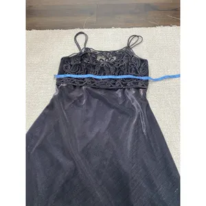 Dollar Black Embroidered Mesh Gown Scoop Neck Strappy Sleeveless Dress Medium thumbnail 15