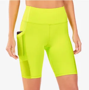 Neon Yellow Mila High Waisted Pocket Shorts thumbnail 1