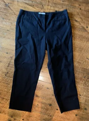 Chico’s business casual black flat front 1.5 crop pants thumbnail 1