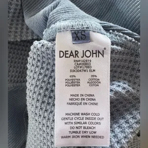 DEAR JOHN Blue Long Sleeve Thermal Shirt thumbnail 3