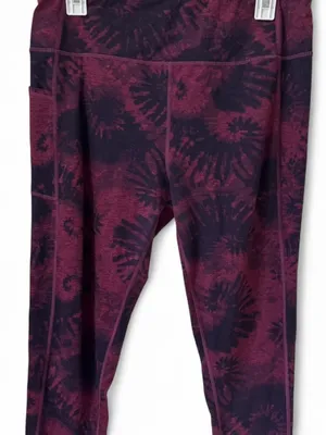 Kyodan Burgundy and Black Tie-Dye Active Leggings thumbnail 1