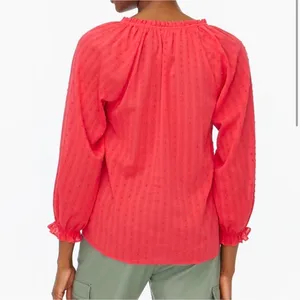 J. Crew Novelty Artist Top Swiss Dot Ruffle Red Pink Geranium Medium NEW thumbnail 4