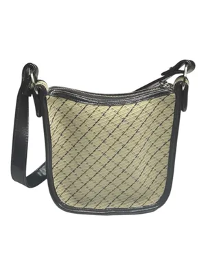 DKNY 𖣴 Woven Crosshatch Mini Bag Handbag 𖣴 Straw 𖣴 Choc Brown Leather Trim 𖣴 thumbnail 3
