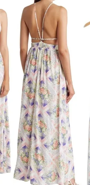 Maaji Aurora Cover-Up Maxi Dress in Countryside Floral Peek-a-Boo Front large thumbnail 1