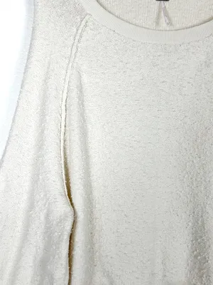 Free People Boucle Found My Friend ivory cream cotton oversized sweater size S thumbnail 6