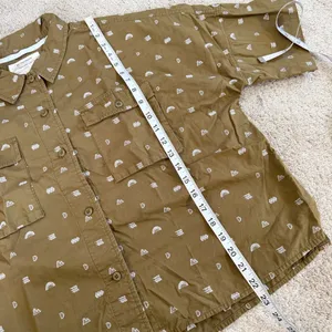 REI Co-op Women’s Trailsmith Button Down Shirt Shortsleeve Printed in Green L thumbnail 9