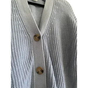 H&M Boxy Drop Shoulder Knit Cardigan Sweater Blue Size Small thumbnail 5
