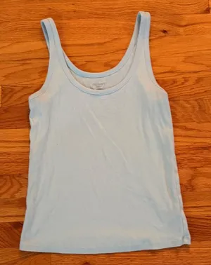 Old Navy Ribbed Tank Top Size M Light Blue Scoop Neck Basic Layering Camisole thumbnail 1