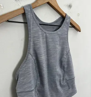 Lululemon - Power Thru Tank Top Heathered Rhino Grey Athletic Workout Running Gym thumbnail 3