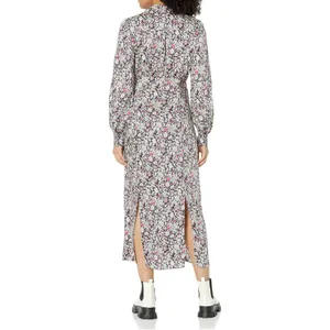 $395 Cinq A Sept Women's Blue Multi Quin Floral Print Long Sleeve Dress‎ Size 2 thumbnail 2