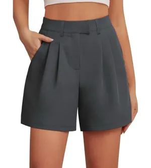 NWT Dark Gray Tailored High Waist Wide Leg Shorts with‎ Pockets - Small thumbnail 1