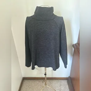 Abercrombie & Fitch Turtleneck Top Back Button Detail Small Dark Gray Vintage thumbnail 5