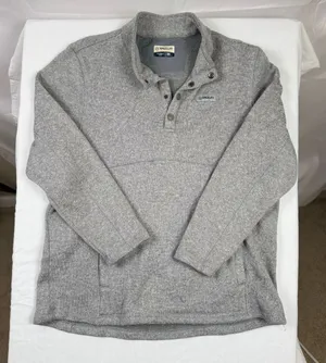 Magellan Outdoors Pullover Fleece XXL Gray Snap Neck Sweater Jacket Men thumbnail 1