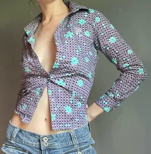 Cruel Girl floral button up thumbnail 1