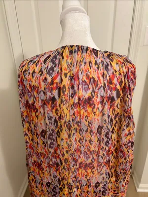 IRO Orange Plum Ohno Abstract Tribal Print Mini Flowy Tie Waist Sleeveless Dress thumbnail 9