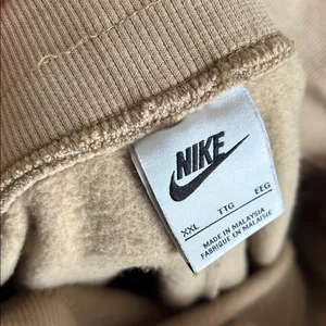 Nike Beige/Tan High Waisted Wide Leg Jogger Pants with White Swoosh thumbnail 9